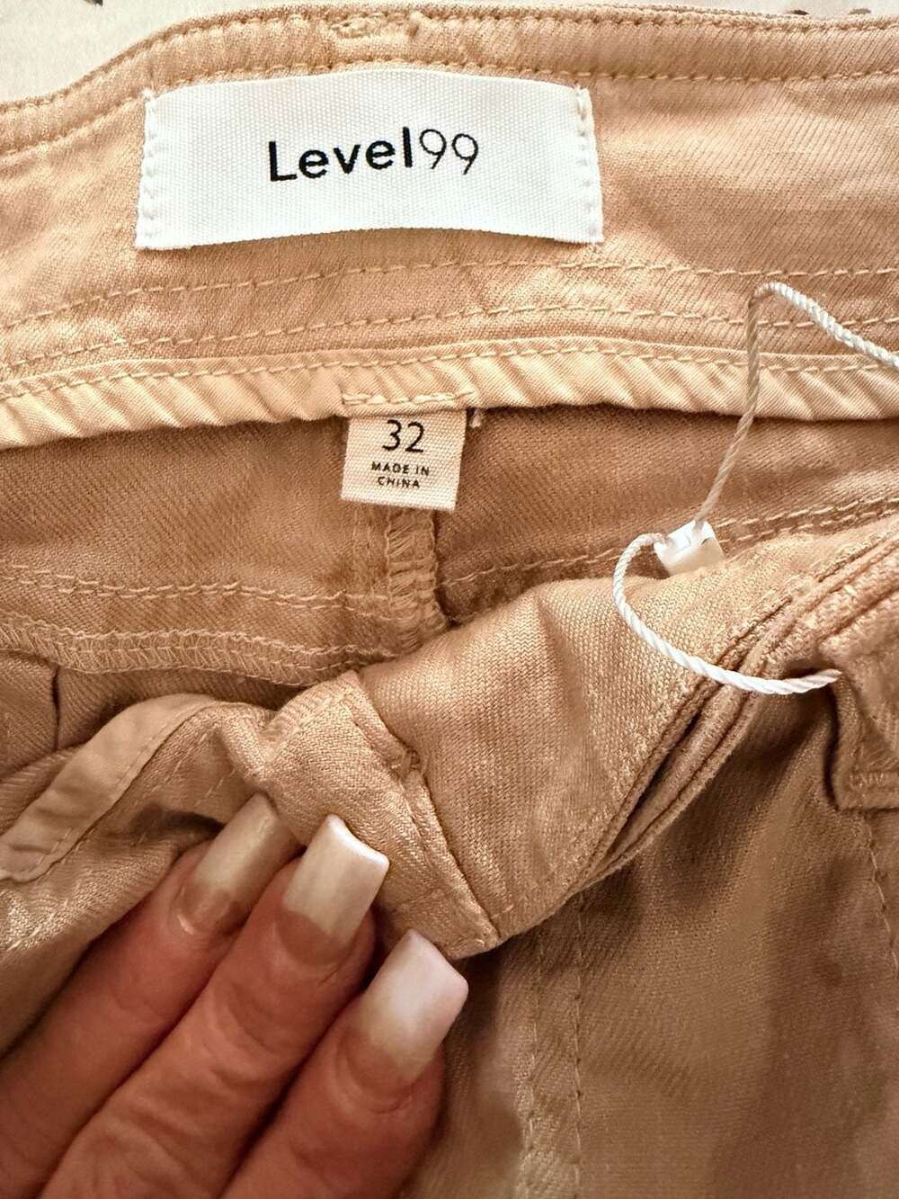 Level99 Utility Cargo Pants Size 32 Tan Casual Pocket Trousers